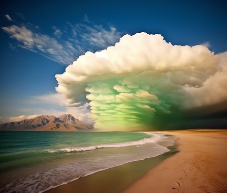 Generative AI : Storm clouds in the Spanish sky Alicante Province Costa Blanca Spainの素材