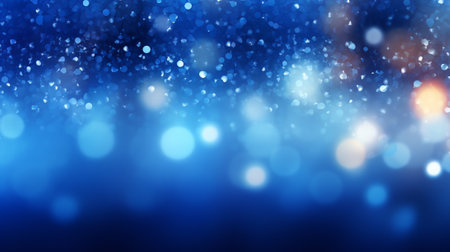 Generative AI : blue Sparkling Lights Festive background with texture Abstract Christmas twinkled bright bokeh defocused and Falling stars Winter Card or invitationの素材