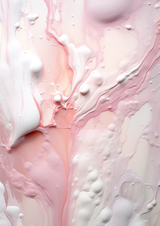 Generative AI : Abstract pink liquid background paint splash swirl pattern and water drops beauty gel and cosmetic texture contemporary magic art and science as luxury flatlay desiの素材