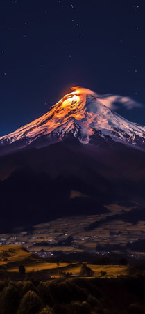 Generative AI : Milky Way Shot From 5000M Altitude On Chimborazo Volcano In Ecuadorの素材