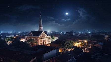 Generative AI : Cloudy Night from East Surabaya viewの素材