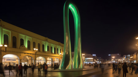 Generative AI : Beautiful long Expouser at KAFD Riyadhの素材