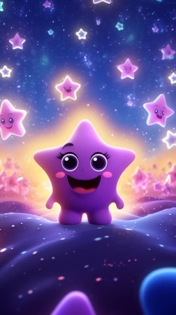 Generative AI : stars in the cartoon universeの素材
