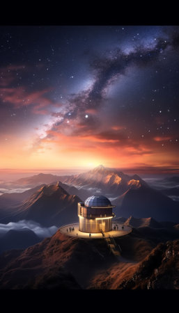 Generative AI : Milky way over Mt St Helens Volcano Johnston Ridge Observatory Loowit Viewpoint astrophotography night scapeの素材