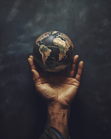 Generative AI : Whole world in hands Mixed mediaの素材