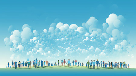 Generative AI : World Environment Day conceptAbstract white cloud and blue skyの素材