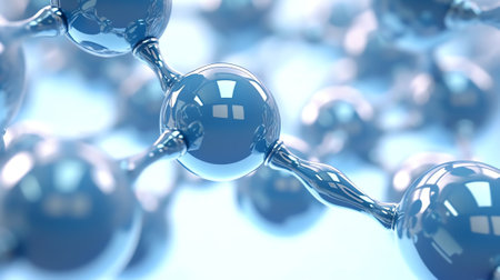 Generative AI : Abstract molecule sctructure Macro shot of air or molecule Abstract background Space or planets abstract background Selective focusの素材