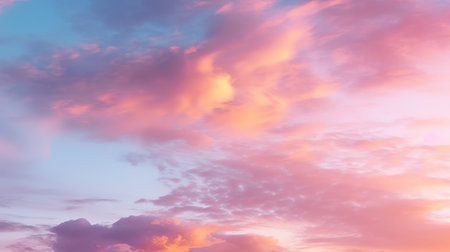 Generative AI : Evening sky with clouds Golden hours sky Pink afternoon vanilla skyの素材