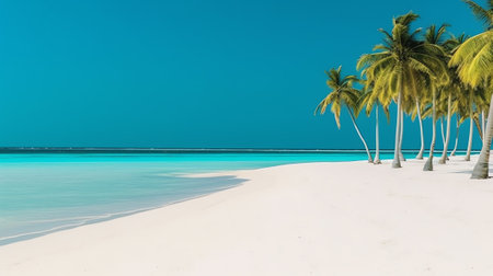 Generative AI : Tropical beach in Punta Cana Dominican Republicの素材