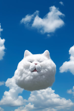 Generative AI : Similar Soul Fluffy white clouds in Sky Backgroundの素材