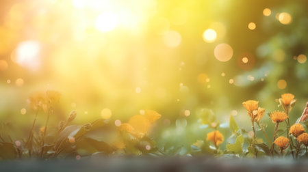 Generative AI : Summer sky with sunlight natural bokehの素材