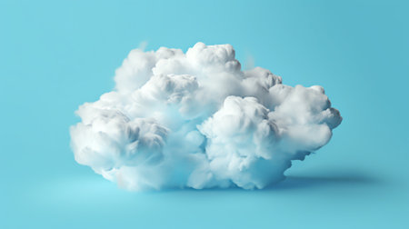 Generative AI : Suspicious soft white clouds contrast against the foggy blue backgroundの素材