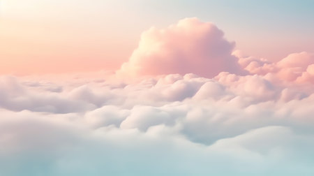 Generative AI : fantasy soft cloudy sky with pastel gradient color nature abstract backgroundの素材