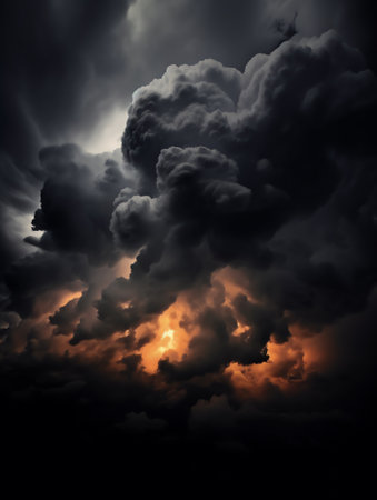 Generative AI : Dark clouds before a thunderstormの素材