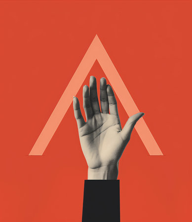 Generative AI : Contemporary minimal art collage Surreal space abstraction hands Esotericism psychology Universe humanity conceptの素材