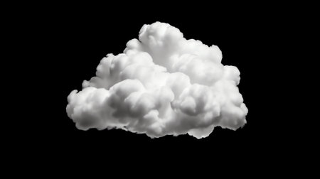 Generative AI : Cloud stock image in black backgroundの素材