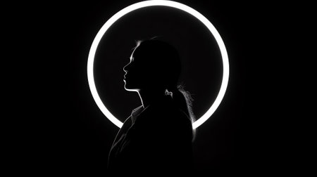 Generative AI : A shadow passes across the face of a full moon during an eclipseの素材