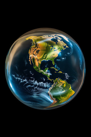 Generative AI : Earth space globe moon galaxyの素材