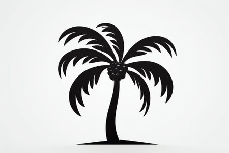 Generative AI : coconut tree silhouetteの素材