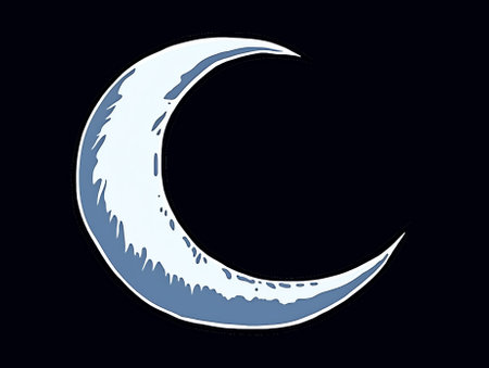 Generative AI : Crescent moon on dark blue sky twilight symbol of religion Islamicの素材