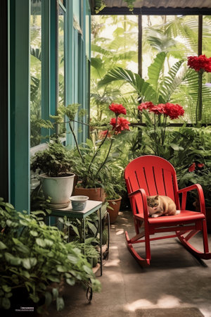 Generative AI : Red Metal Chairの素材