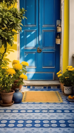 Generative AI : Details of a home entrance old retro vintage styleの素材