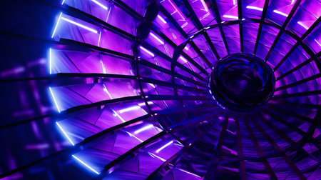Generative AI : A graphics card with a row of fans with a cyanotic purple backlight in a futuristic design Powerful gaming graphics card for video games and cryptocurrency mining Dの素材