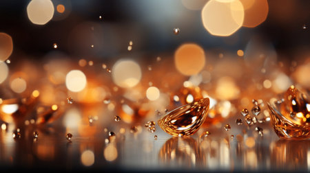Generative AI : Luxury background with Peach and Soft Gray light effect decoration and bokeh elements.の素材