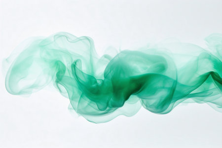 Generative AI : Acrylic Mint Blue and Pale Yellow and white colors in water. Ink blot. Abstract background.の素材
