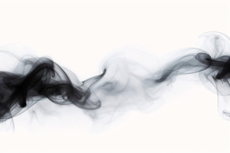 Generative AI : Black smoke on white backgroundの素材
