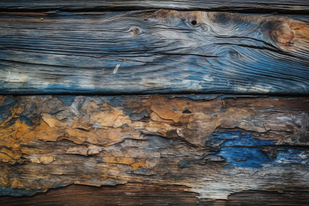 Generative AI : Old wood texture Decrepit blue Old Wood Background Closeup blue wood plank texture Beautiful lines texture of old woodの素材