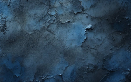 Generative AI : Background image of texture plaster on the wall in dark blue black tones in grunge styleの素材