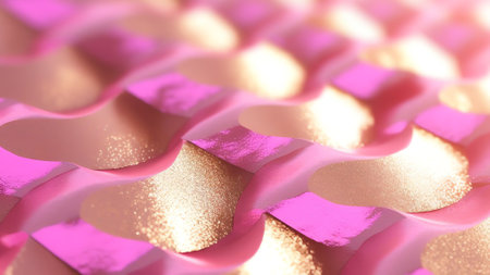 Generative AI : Pink and yellow glistening sequins Sequins texture closeup macroの素材