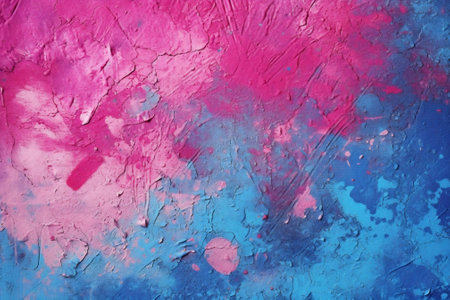 Generative AI : Artistic image of background surface plaster in blue pink and violet tonesの素材