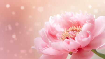 Generative AI : Pink blurred soft floral background Beautiful pink flower in defocus closeup macroの素材