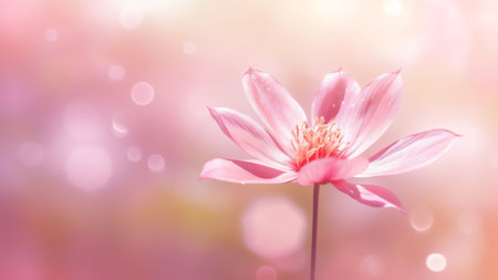 Generative AI : Pink blurred soft floral background Beautiful pink flower in defocus closeup macroの素材