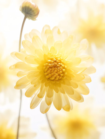 Generative AI : Yellow flower background macro The texture of petals and flower stamens closeupの素材