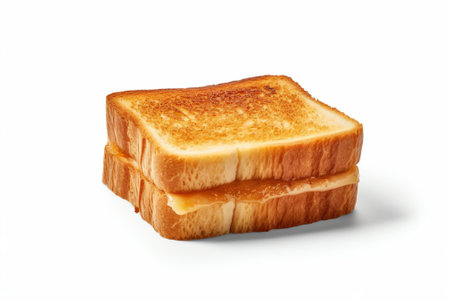 Generative AI : Dollar currency sign burn mark on toast bread isolated on white background Slice bread with dollar sign concept high price of food or food for businessの素材