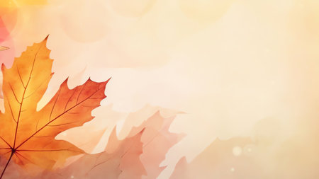 Generative AI : Defocused colorful bright autumn ultra wide panoramic background with blurry red yellow and orange autumn leaves in the park Border of autumn leaves on a sunny dayの素材