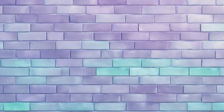 Generative AI : Close up pastel purple lavender and Soft Green color blocking of brick wall room texture backgroundの素材