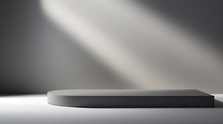 Generative AI : Gray background for product presentation with beautiful lights and shadowsの素材