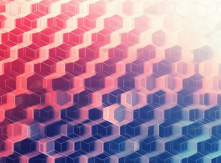 Generative AI : Abstract flat hexagon technology background patternの素材