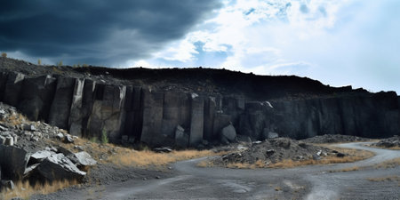 Generative AI : Feldspar mines with mostly cloud skyの素材