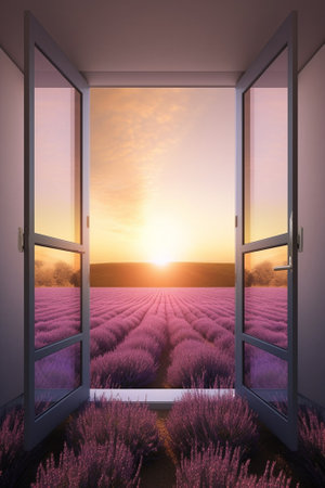 Generative AI : The white door reflect the sky on glassesの素材