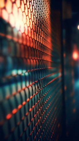 Generative AI : Blurred fence home backgroundの素材