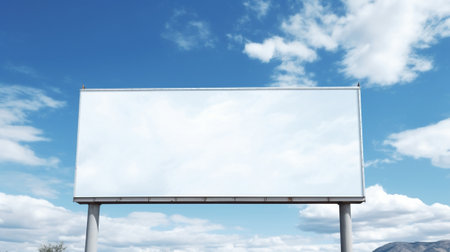 Generative AI : Direction sign with blank spaces for text on beautiful sky backgroundの素材