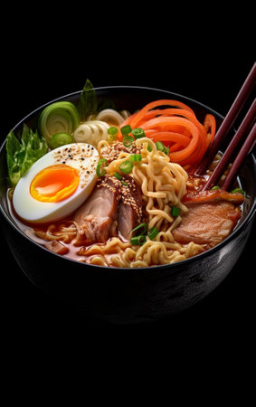 Generative AI : Japan ramen with pork and eggの素材
