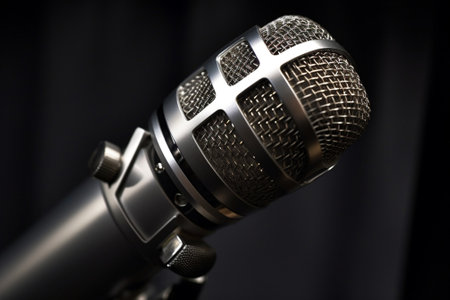 Generative AI : Condenser microphone in darkの素材