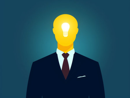 Generative AI : Human head with lamp icon cutout paper art Creative new idea conceptの素材