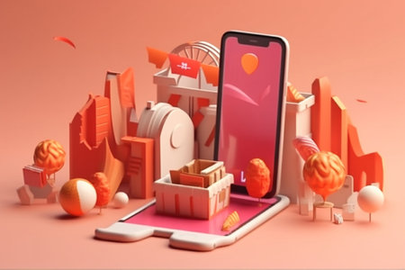 Generative AI : Payment revolution Cash Credit card Mobile payments Biopay Payments method in paper art styleの素材